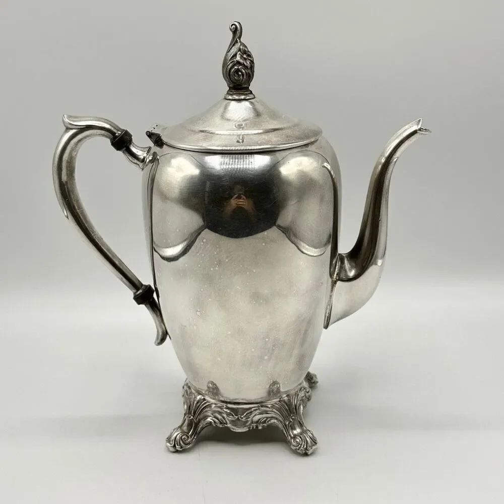 F B Rogers Silver Co. Silver Plated Vintage 19th Century Tea Pot #2670